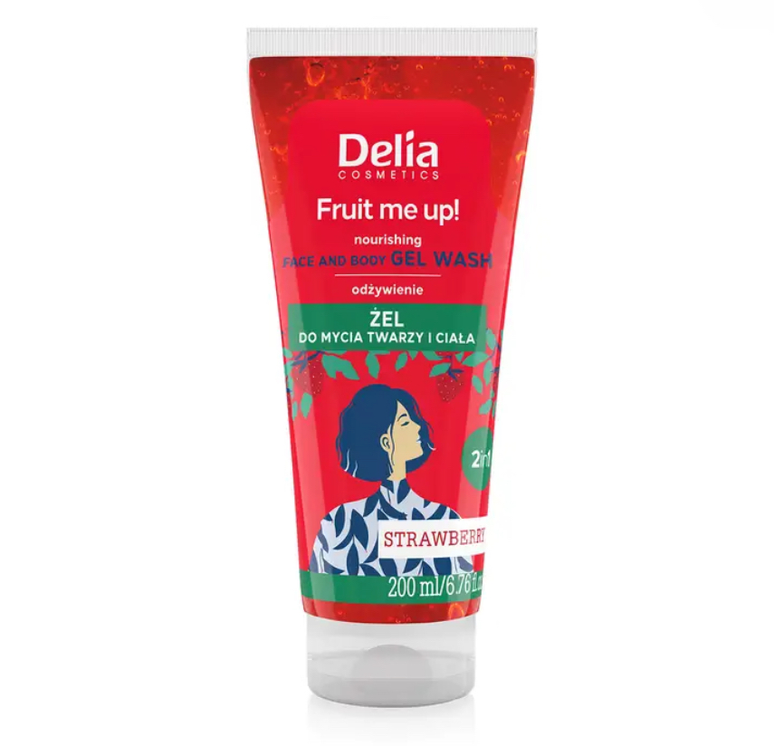 Delia face and body gel wash 200ml strawberry